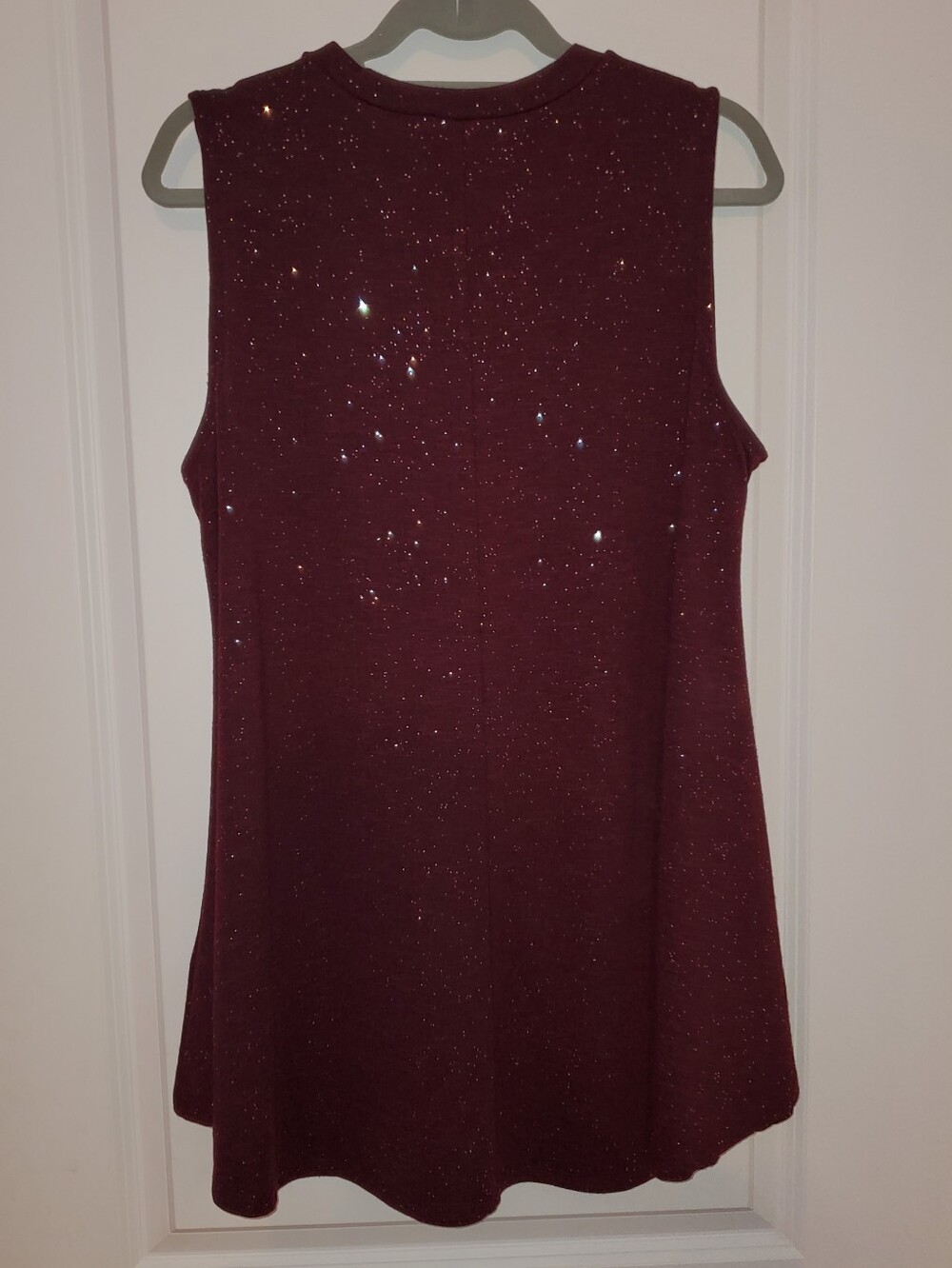 Lane Bryant XL NWT Sleeveless Glitter Swing Top - Wine - Picture 6 of 6